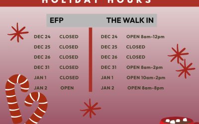 EFP & WIC Holiday Hours!